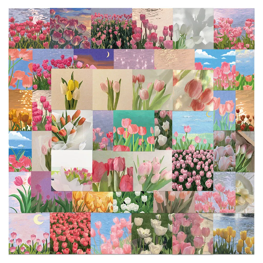 60pcs mieszane naklejki samochodowe kwiaty Tulipany na deskorolkę Scrapbooking Ołówek Paszyn Piekier Telefon Laptop Planer Dekoracja książka Kids Toys Diy naklejki