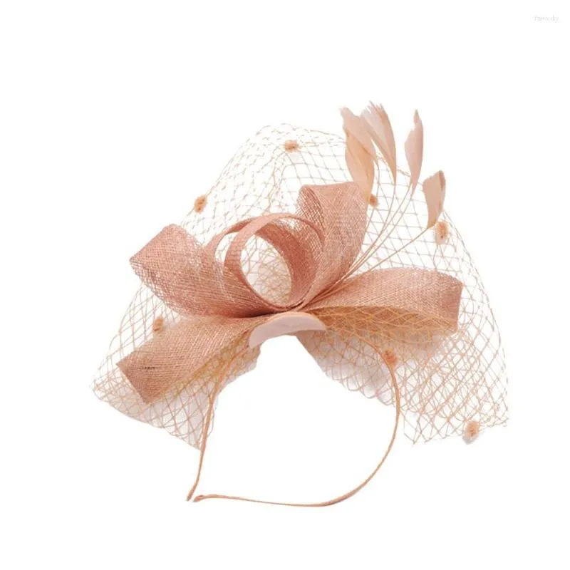 قبعات الكرة أشرطة نساء womenator party party mesh Fashion Feathers Hat و Wedding Baseball