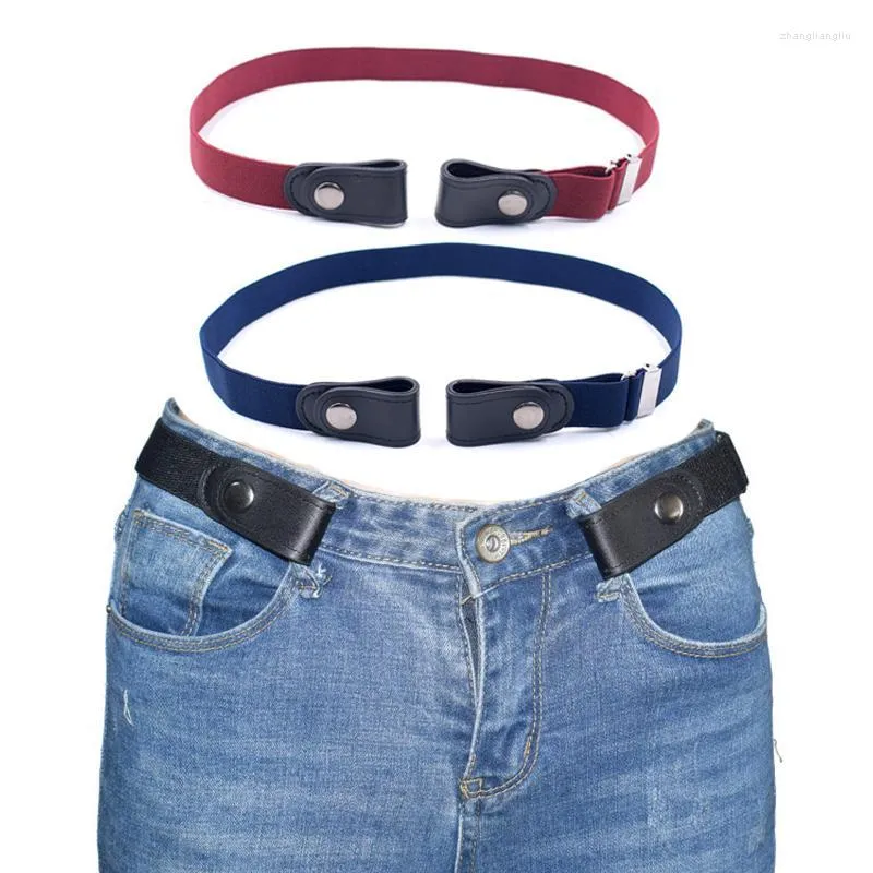 Belts Buckle-Free Belt For Jean Pants Dresses No Buckle Stretch Elastic Waist Women/Men Bulge Hassle BeltBelts