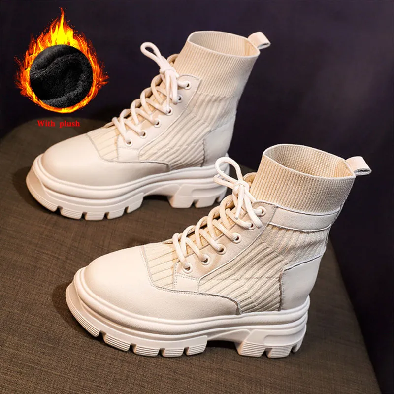 Boot Fashion Autumn and Winter Nude Casual Shoes Short Woman British Style Botas De Mujer 221022