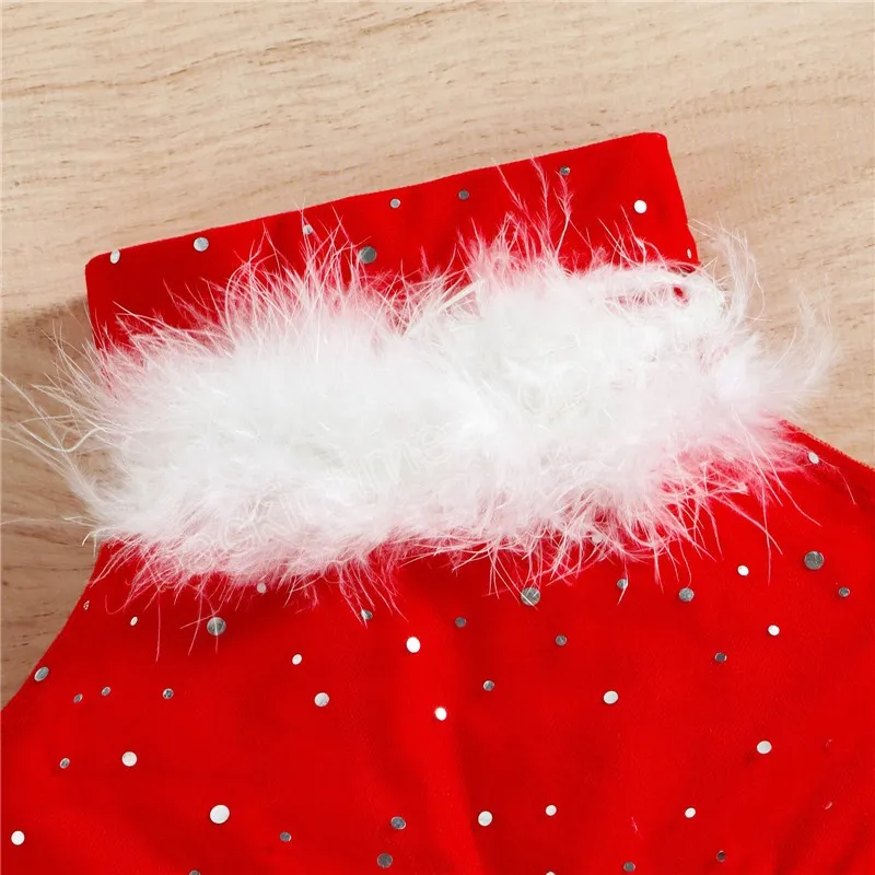 Noel tutu elbise yürümeye başlayan kız kızlar kolsuz tül prenses elbise Noel ruffles elbiseler 1-5 yıl parti doğum günü elbisesi