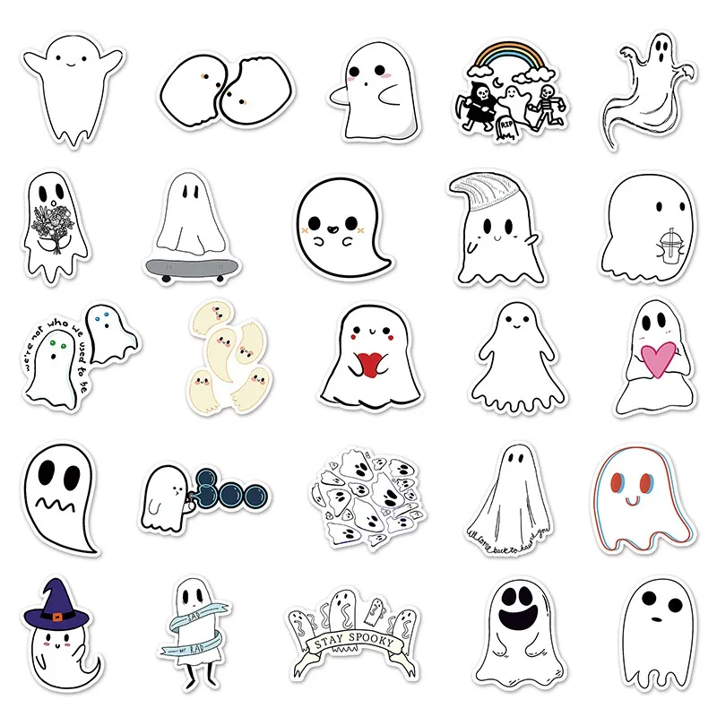 50 ST Halloween Ghost Stickers Graffiti Stickers Witch Stickers Astrology Tarot Goth Waterproof Leksaksdekaler