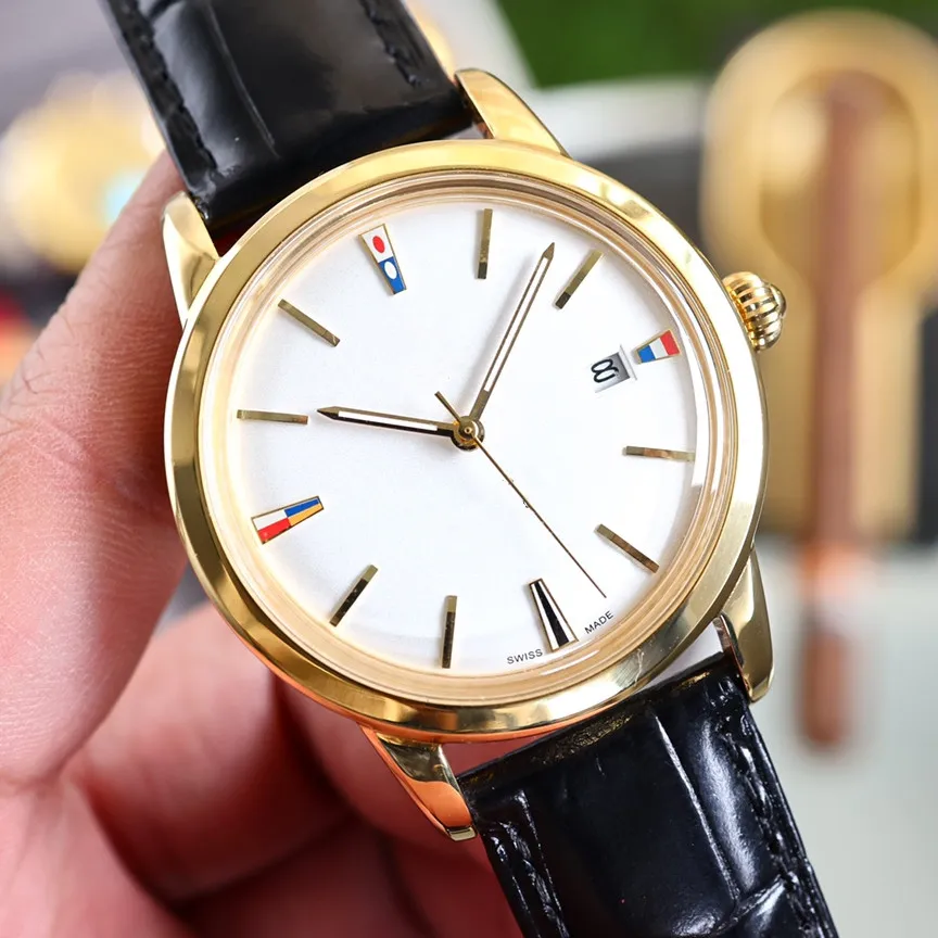 Omega Men s Watch 40mm 9015 Fashion Mechanical Movement Sapphire Mirror Leather Watchband Super Luminous Depth of Waterproof Movement Watches Designer