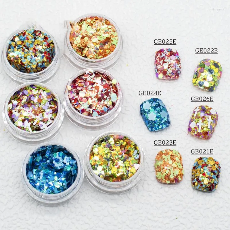 Nail Glitter 500g 1KG Colorful Hexagon Mix Size Purple Green Bulk Sequins Powder For Crafts Resin Nails Face Body