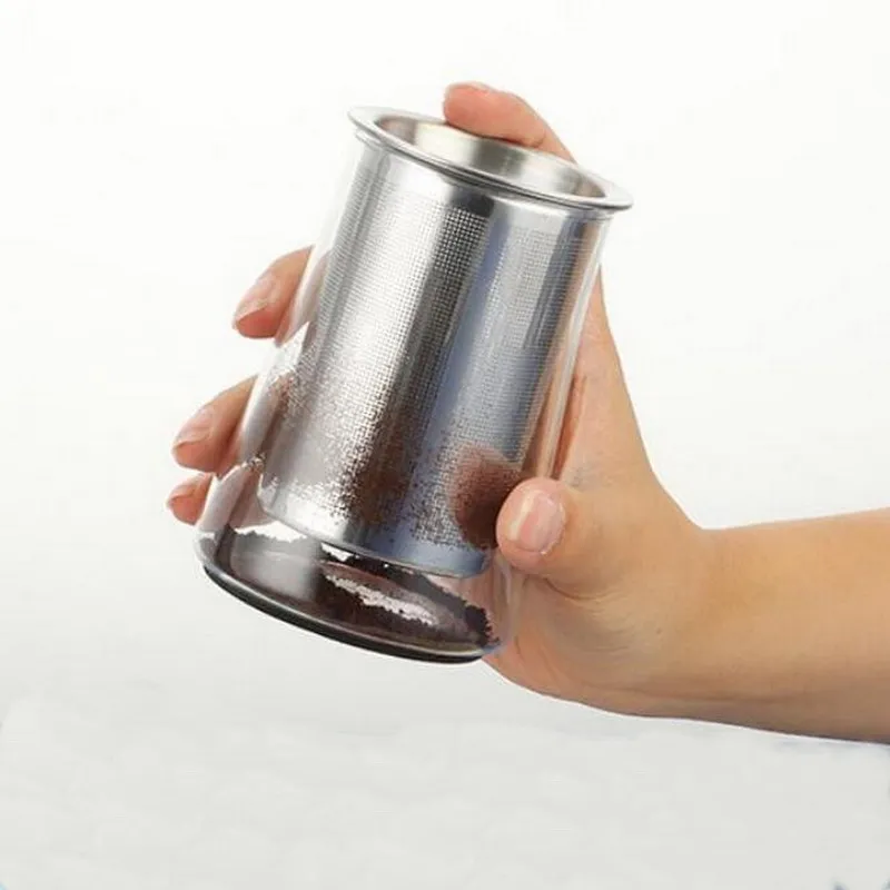 Kaffe te -verktyg Barware kaffefilter sikt pulver 304 rostfritt st￥l filter lukt kopp plockare hand sil