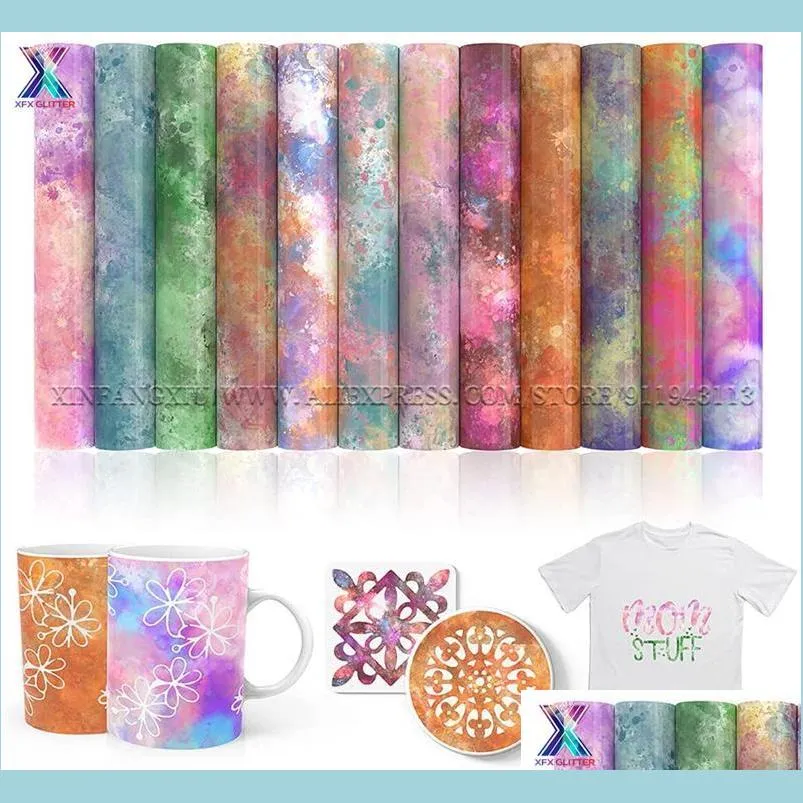 Pencere çıkartmaları pencere çıkartmaları xfx Infusible Transfer Mürekkep 1 PCS 12 "X12" Suluboya Kağıt Kağıt Süblimasyon Cricut Mug Pres T-Shirts B OTCJW