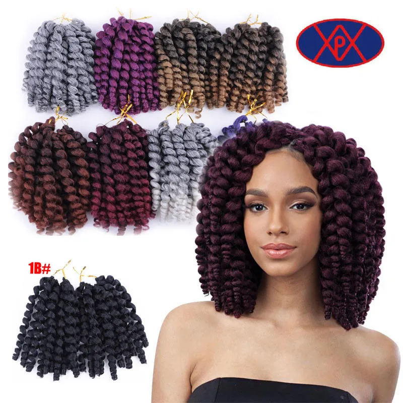 Örgü Saç Uzantıları Kıvırcık Sentetik Afro Kinky Twist Tığ işi Siyah Kadınlar İçin Kısa Tığ Örgileri