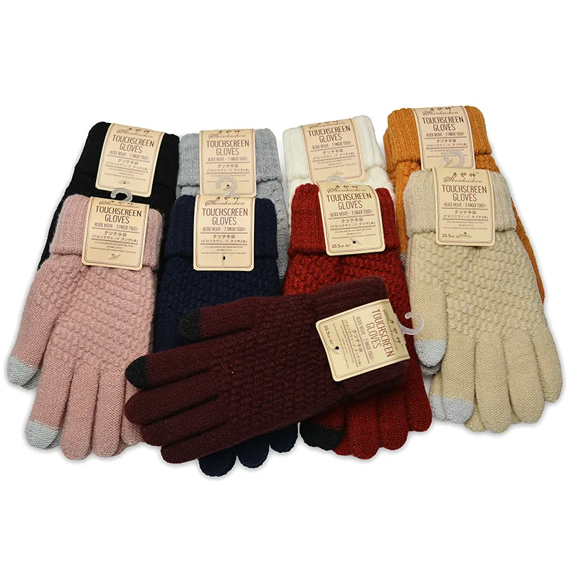 Weihnachten Party Gefälligkeiten Winter Warme Handschuhe Geschenke Gestrickte Nachahmung Wolle All-finger Rutschfeste Männer und Frauen Mode Handschuhe