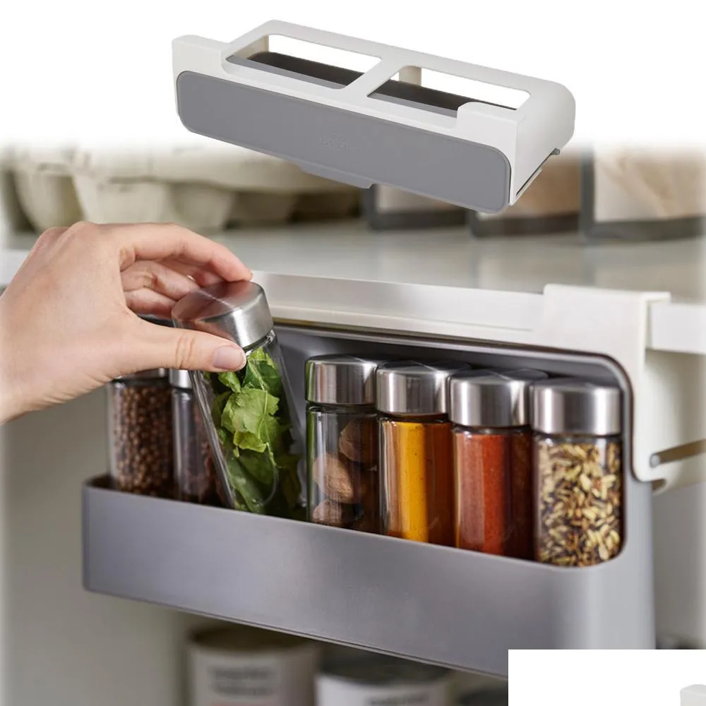 Other Kitchen Storage Organization Spice Organizer Rack Der Kitchen Bottle Jar Storage Cabinet Flavouring Tank Shelf Accessories Dro Dhsw6