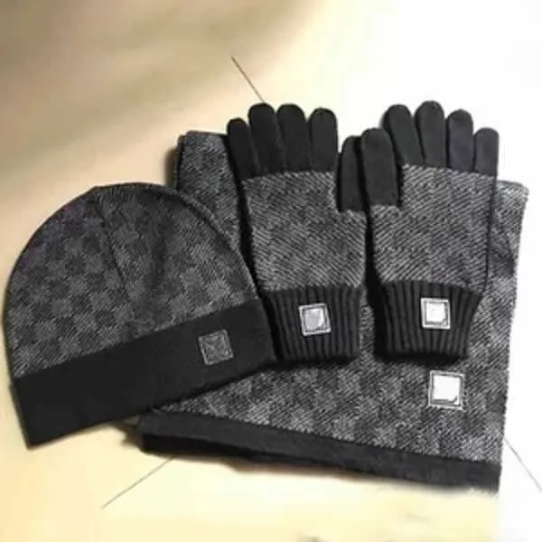 Hte Schals Handschuhe Sets Designer Herren Mtze Schal Handschuh Set  Luxushut -Strickkappen Skischals Maske Unisex Winter Outdoor Mode Sets