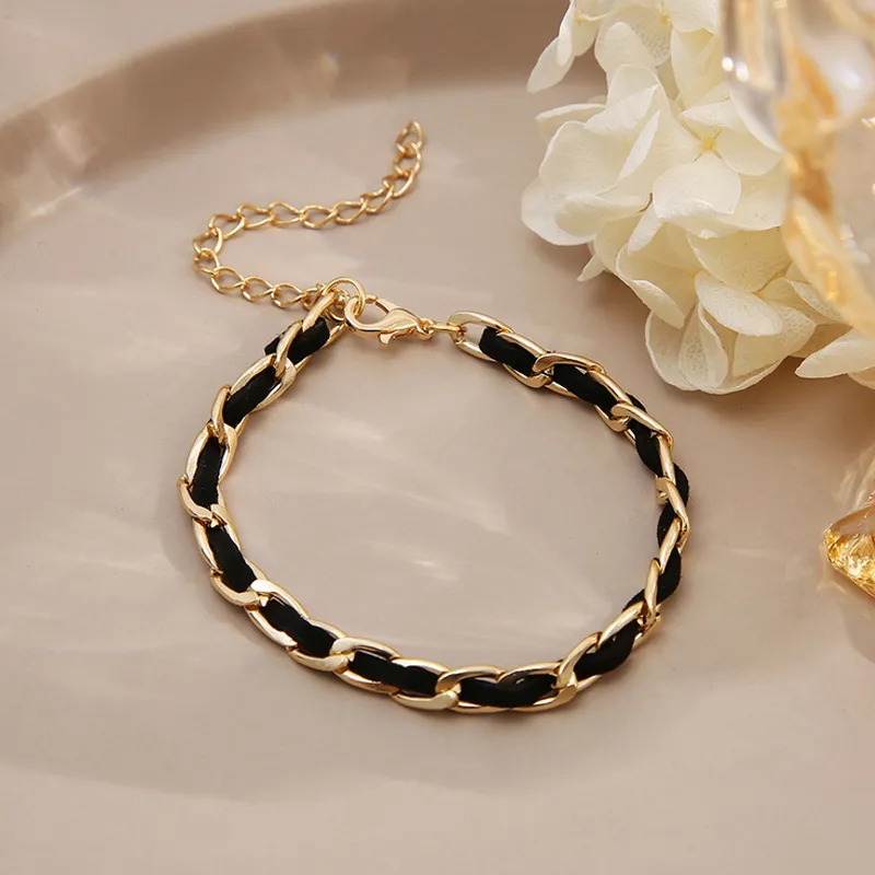 Klassisk l￤nkkedja armband enkel stil kvinnliga armband g￥va f￶r k￤rlek flickv￤n mode smycken
