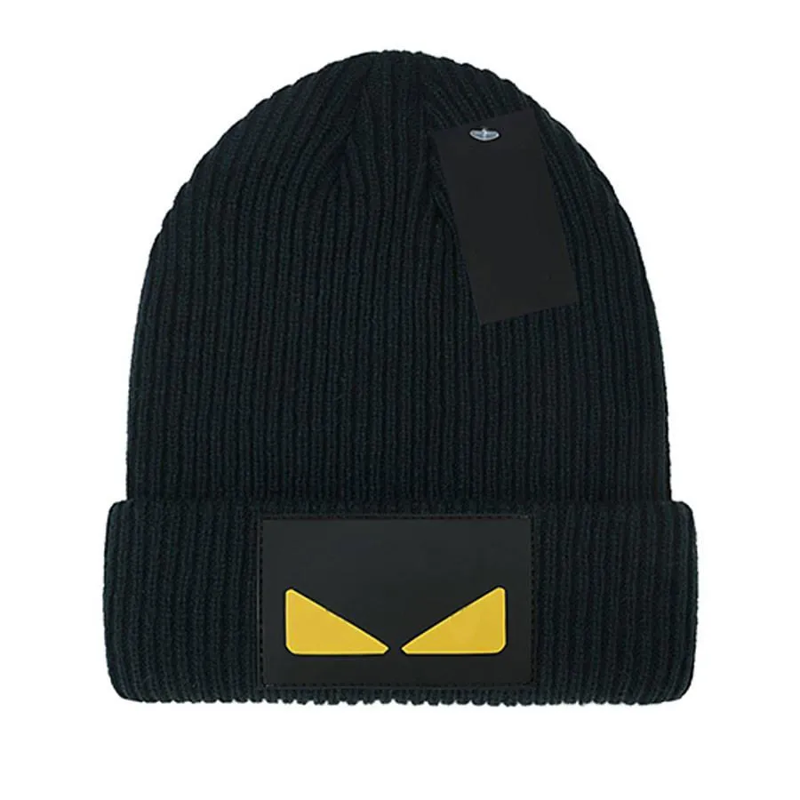 Sombrero de punto Beanie Cap Patrón de dos ojos Diseñador Skull Caps Estilo casual para hombre Mujer Sombreros de invierno 10 colores