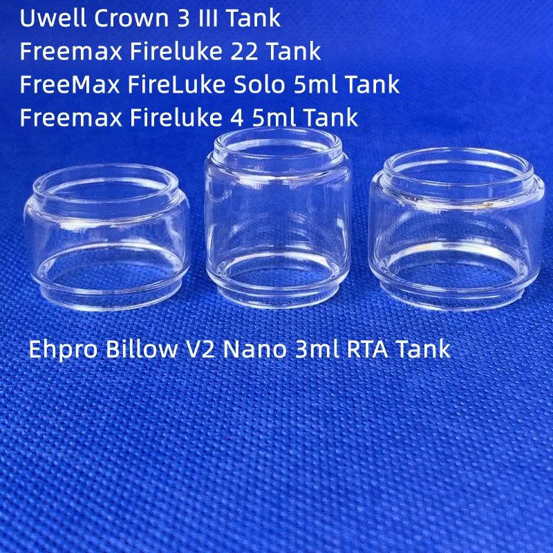 Bubble Glazen Buis Voor Fireluke 4 zak Solo 5 ml 22 Crown 3 Ehpro Billow V2 Nano Lamp Vervanging fatboy 3 ml 5 ml