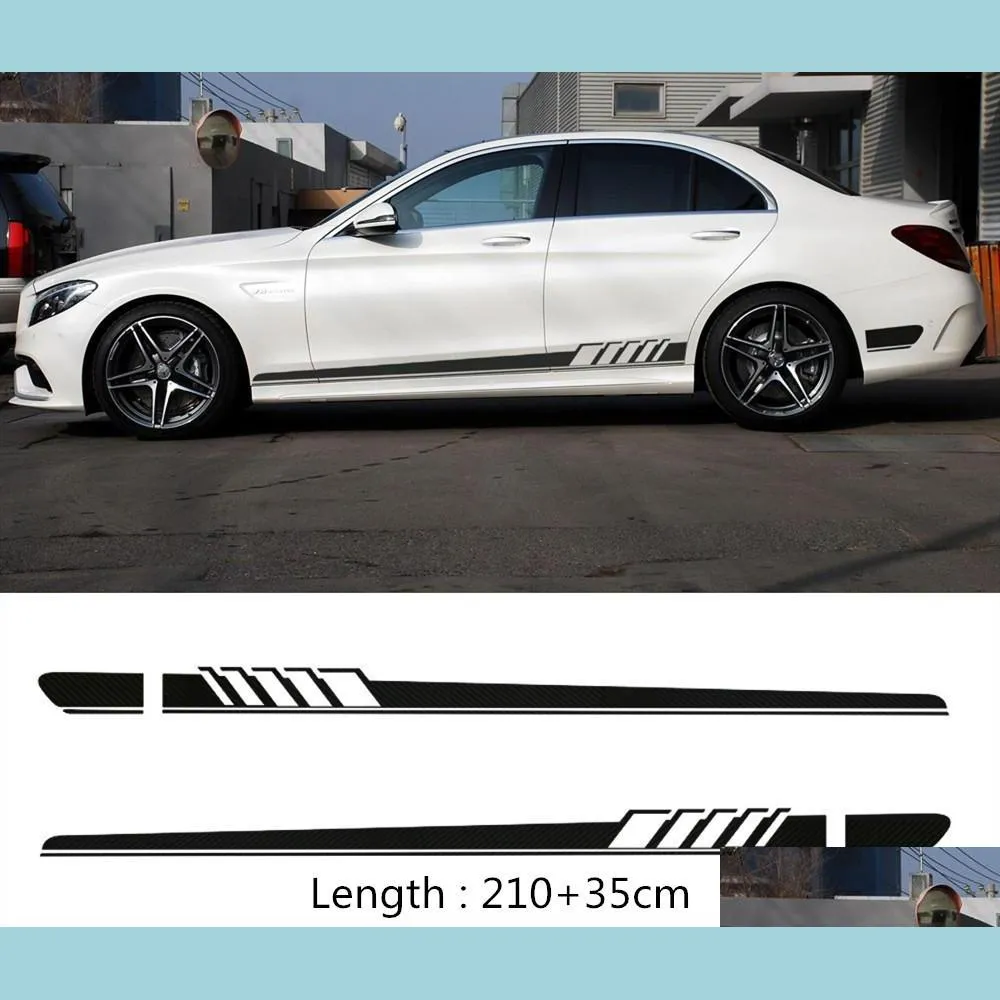 Car Stickers 2Pcs/Set Edition Side Skirt Decoration Sticker For Benz C Class W205 C180 C200 C300 C350 C63 Amg Drop Delivery 2022 Mobi Dhokq