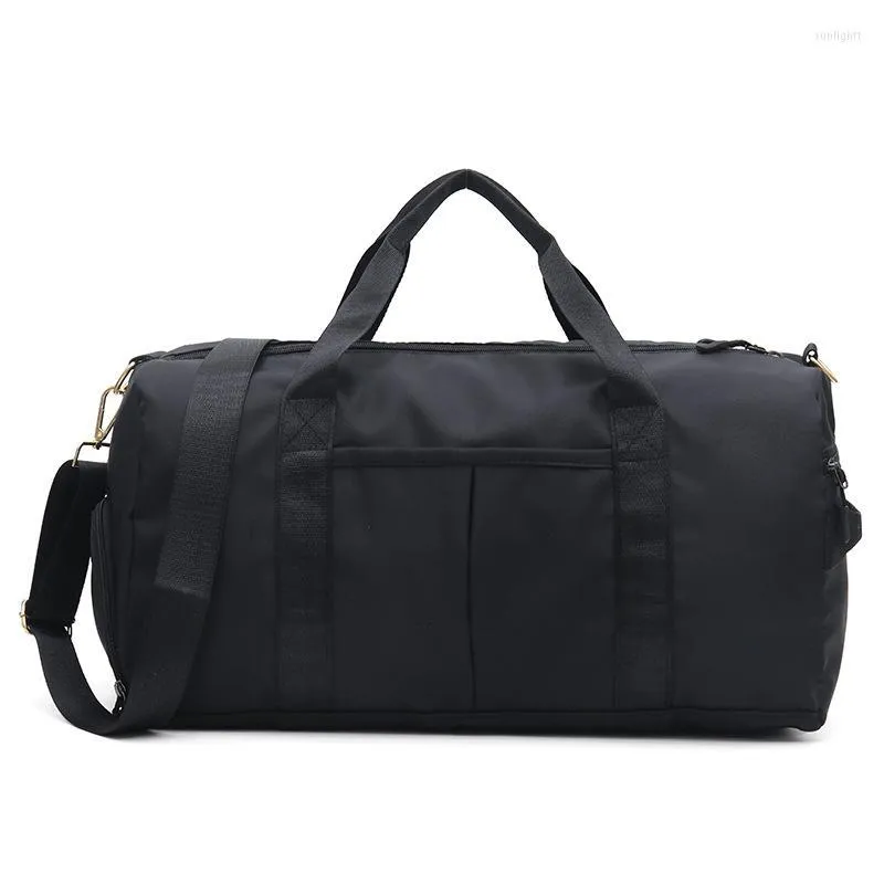 Torby DUFFEL Funkcjonalna torba podróżna o dużej pojemności unisex nylonowe wodoodporne ramię kobiety mody torebka czysta kolor gimnastyka 22090015