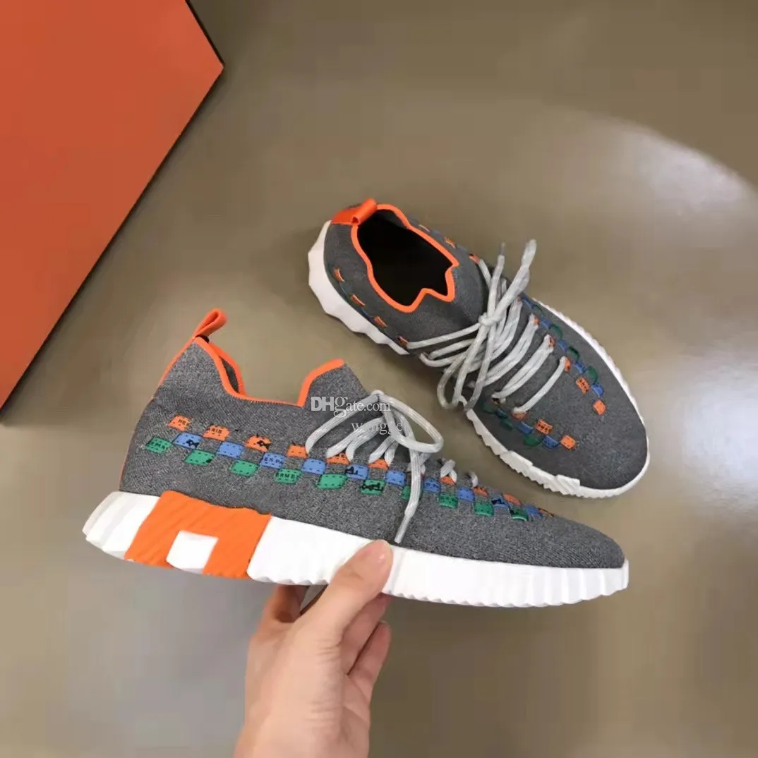 23SS Flex Men Sneakers Buty Knit Skórzane plecione techniczne płótno na deskorolce koronki w górę gumowej podeszwa trenerzy na zewnątrz EU38-46