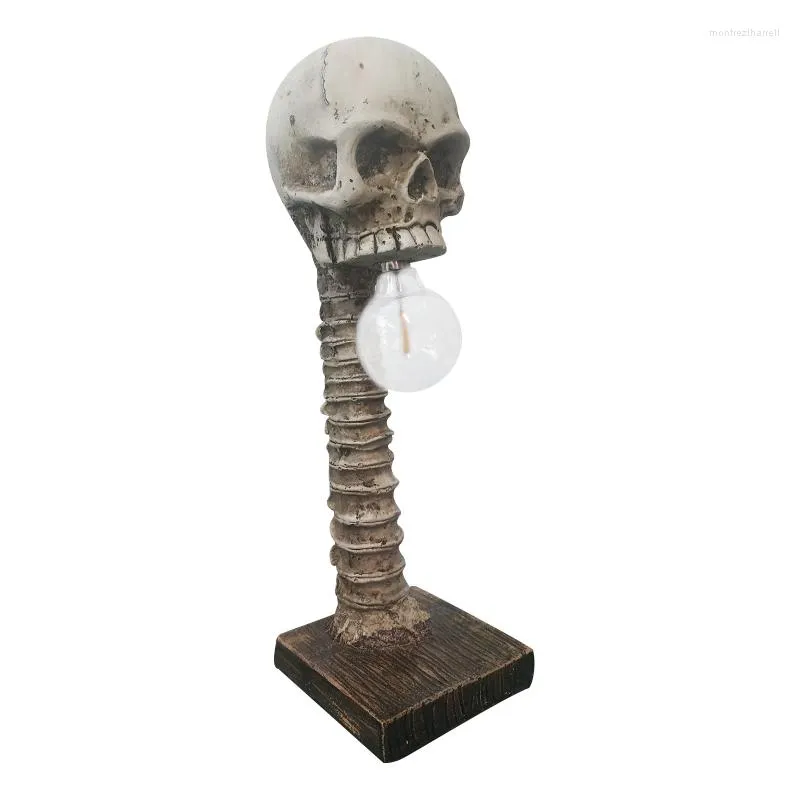 Lampade da tavolo Halloween Horror Luce fatta a mano Statua 3D Lampada a LED Decorazione Scrivania Materiale in resina