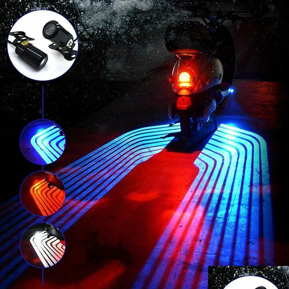 Iluminação de motocicleta Motorcycle Angel Wings Projeção Kit de luz da parte inferior da corpo cortesia Fantasmas Shadow Lights Neon Ground Effect Drop Deliv DHB5F