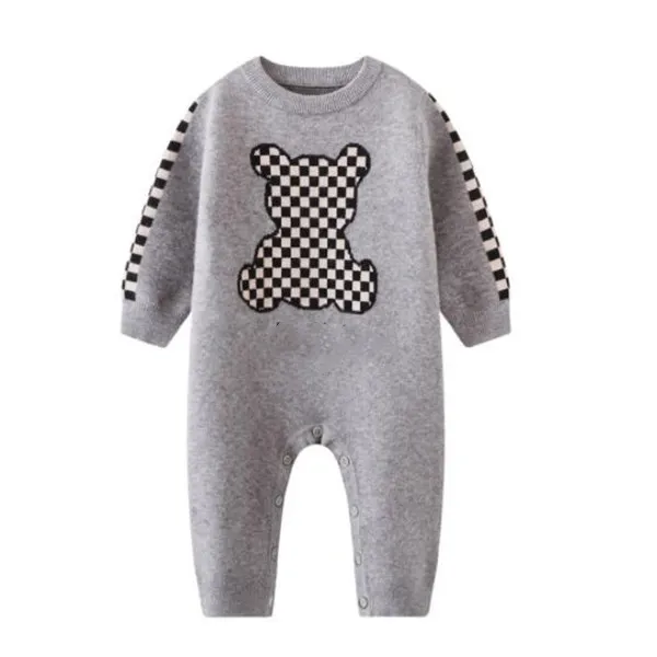 Pojkar Romper tröja kläder baby bodysuit nyfödd jumpsuit modedesigner baby outwear coat 2022 höst vinter childers kläder