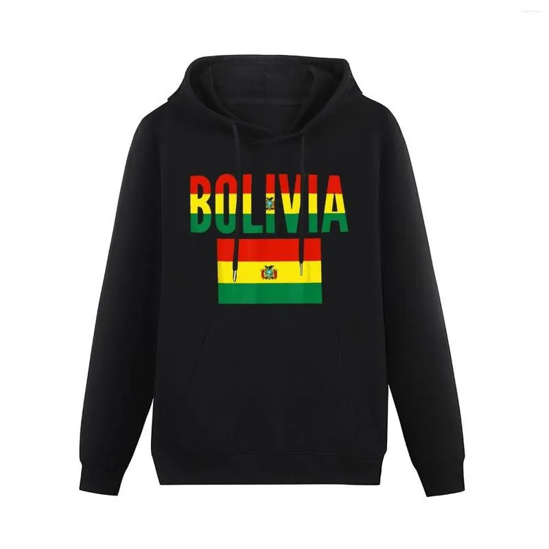 Men's Hoodies Men Women Bolivia Flag Bolivian Country Map Hoodie Pullover Thick Hip Hop Hooded Sweatshirt Cotton Unisex