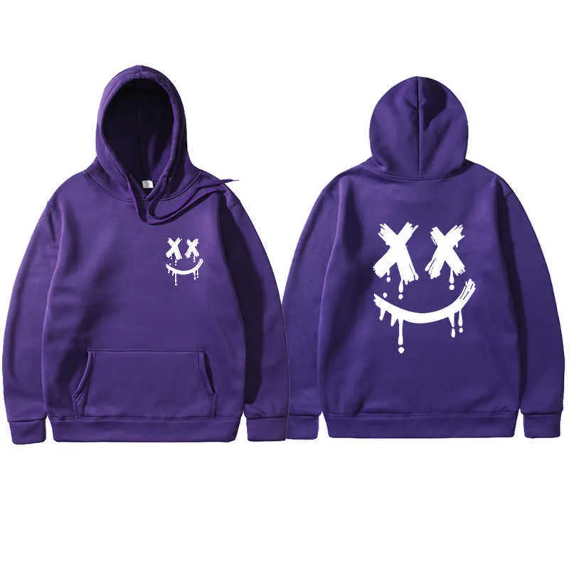 2021 Mens Fashion Streetwear Smiley Face Hoodie Itachi Pullover