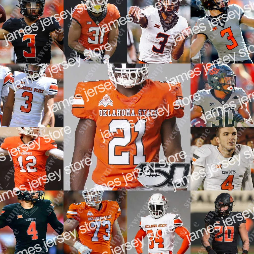 American College Football Wear Oklahoma State Football Jersey Malcolm Rodriguez Dominic Richardson Dezmon Jackson Braydon Johnson Rashod Owens Bryson Green Cale