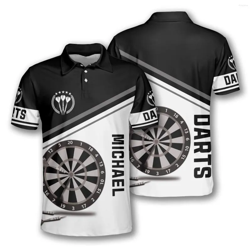 Polos Masculinos Moda Esportes Dardos Beer Club Games Impressão 3D Verão Casual Harajuku Camisas Polo Streetwear Mangas Curtas Camisetas X6