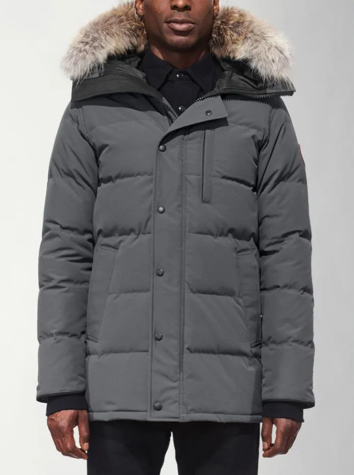 Czarna odznaka zimowa parka męska kurtka Homme Manteau Jassen Chaquetas Parka odzież wierzchnia duże futro kaptur Fourrure darren_voghion.com