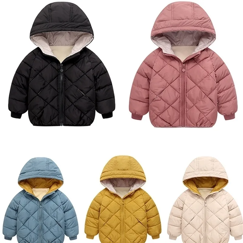 Manteau en duvet automne hiver enfants veste garçons filles mode épais chaud bébé vêtements à capuche enfants coton 2-7 ans 221012