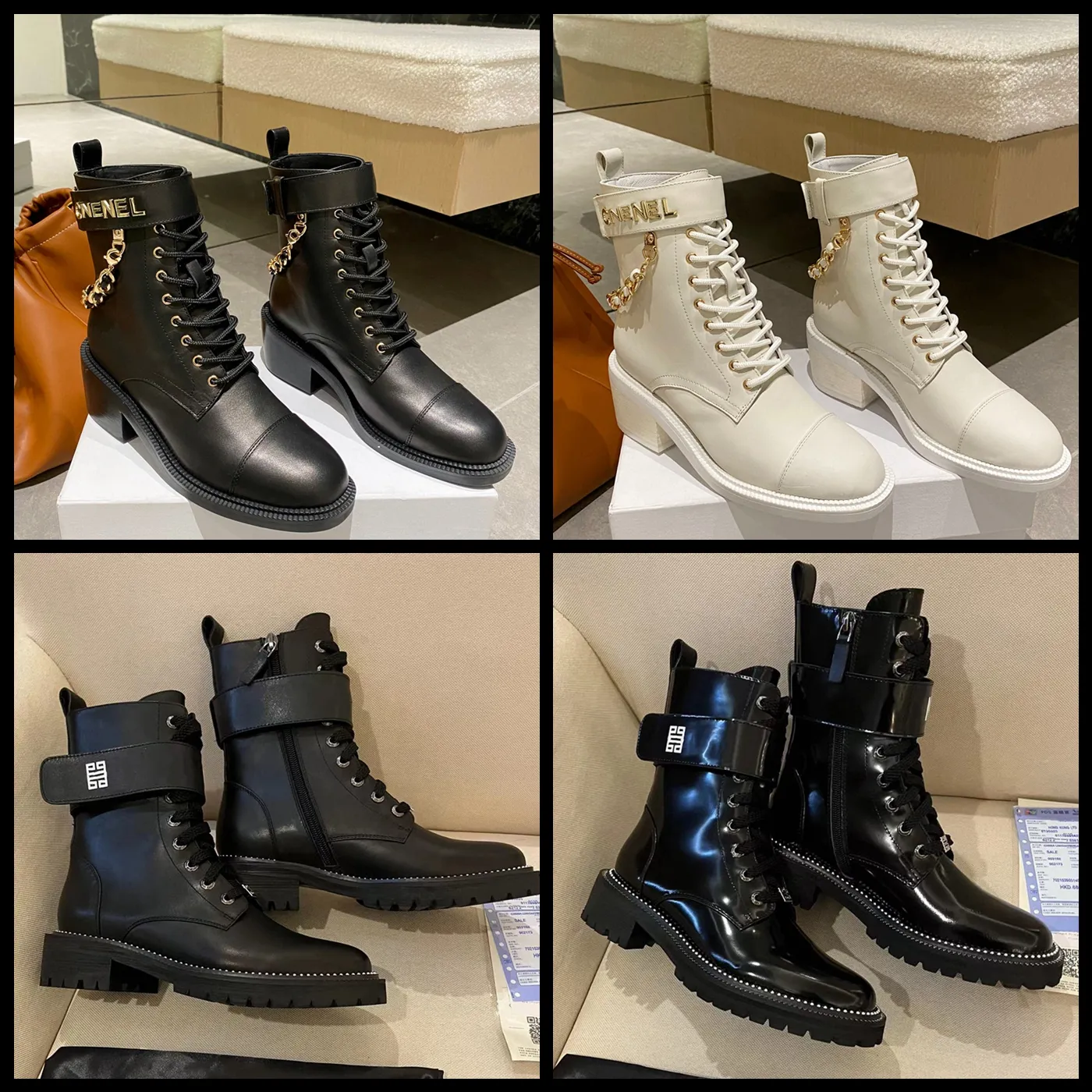 Designer Boots Paris Luksusowa marka But oryginalny skórzany botki kostki Kobieta krótkie trampki butowe trenerzy sandały śliskie autorstwa Shoebrand S216 02