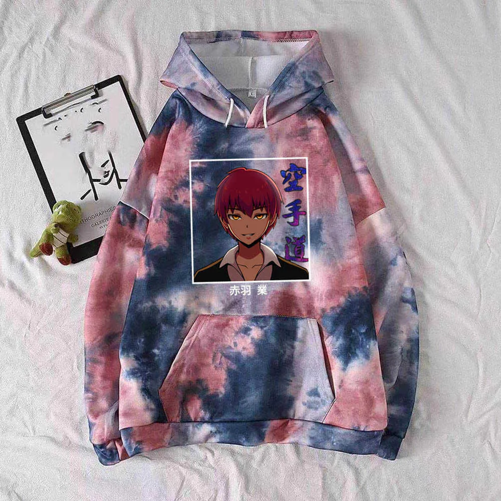 Herrtröjor tröjor herrtröja anime mord klassrum karma akabane hoodies lösa hip hop streetwear kläder t221008