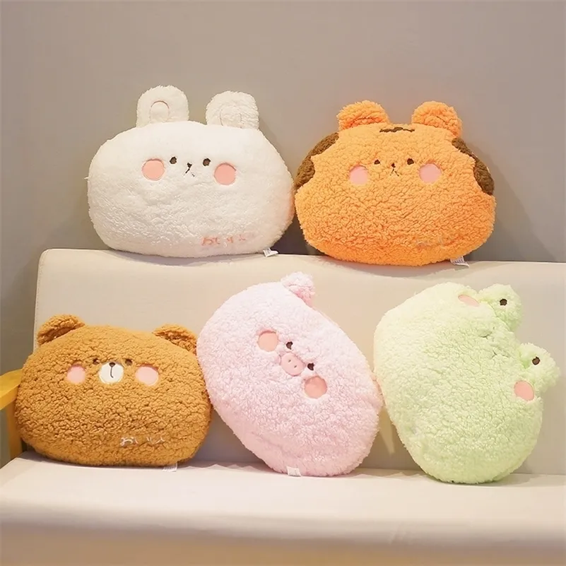 Plush Dolls 35cm kawaii Animal Teddy Bear Rabbit Frog Tiger Pig Toys Cartoon Stuffed Soft Pillow Back Sofa Cushion for Girls Kids 221012