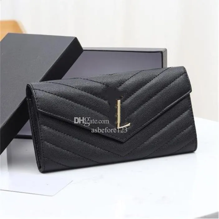 designer wallets for women Holders Classic caviar leather fashion Purse women's simple solid color zipper multi-function card bag SL02