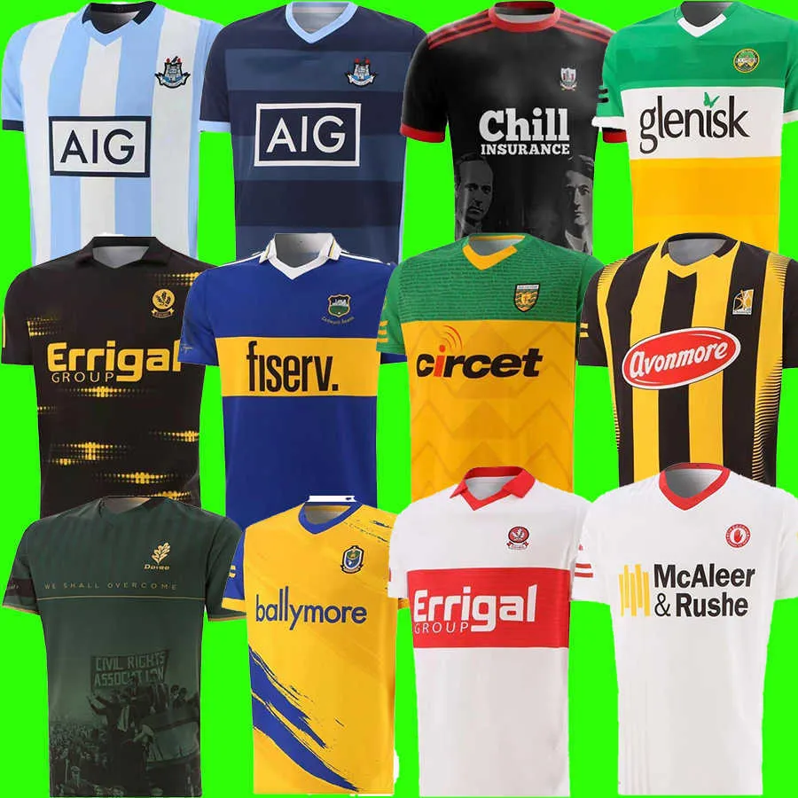 2022 2023 Kilkenny Wexford Irlanda Gaa Jerland Soccer Jersey Offaly Tyrone Remasterou Comemoração Camisa de futebol Tipperary 22 23 Tamanho da casa