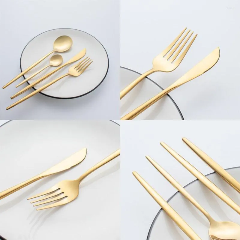 Flatware sets eetvork set 401 roestvrijstalen koffie lepel spiegel polijsten vaatwasser veilige dessert servies bestek huis