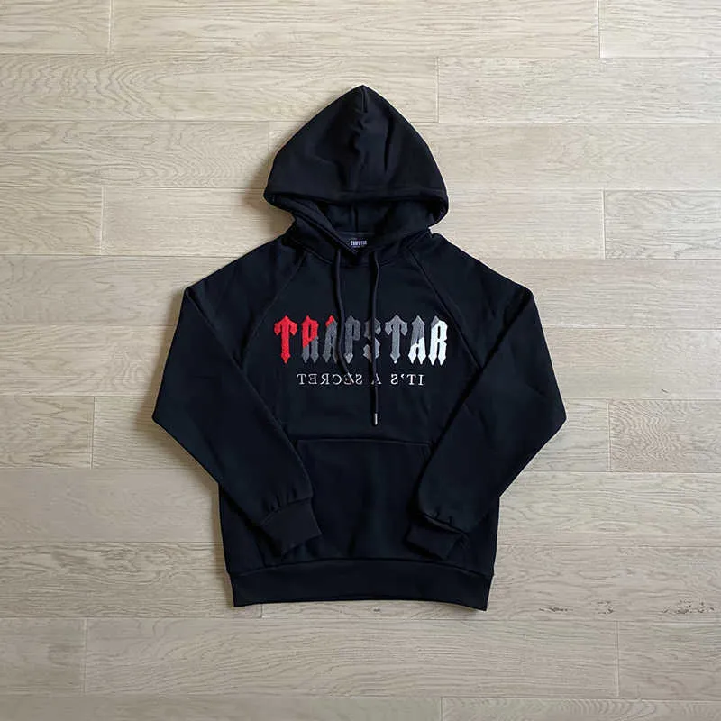 Luvtröjor herr Tröjor Trapstar Hoodie Bla Fleece Herr Damer Handduk Broderad tröja G221011