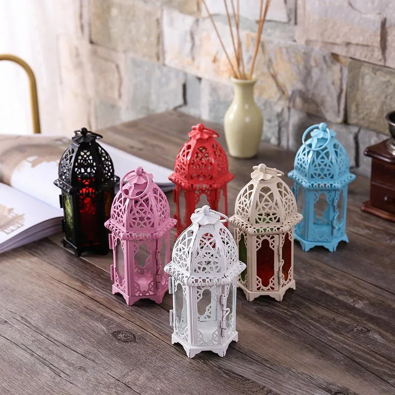 Candle Holders Iron European Style Candlestick Vintage Home Decoration Wedding Centerpieces For Tables Lantern Modern