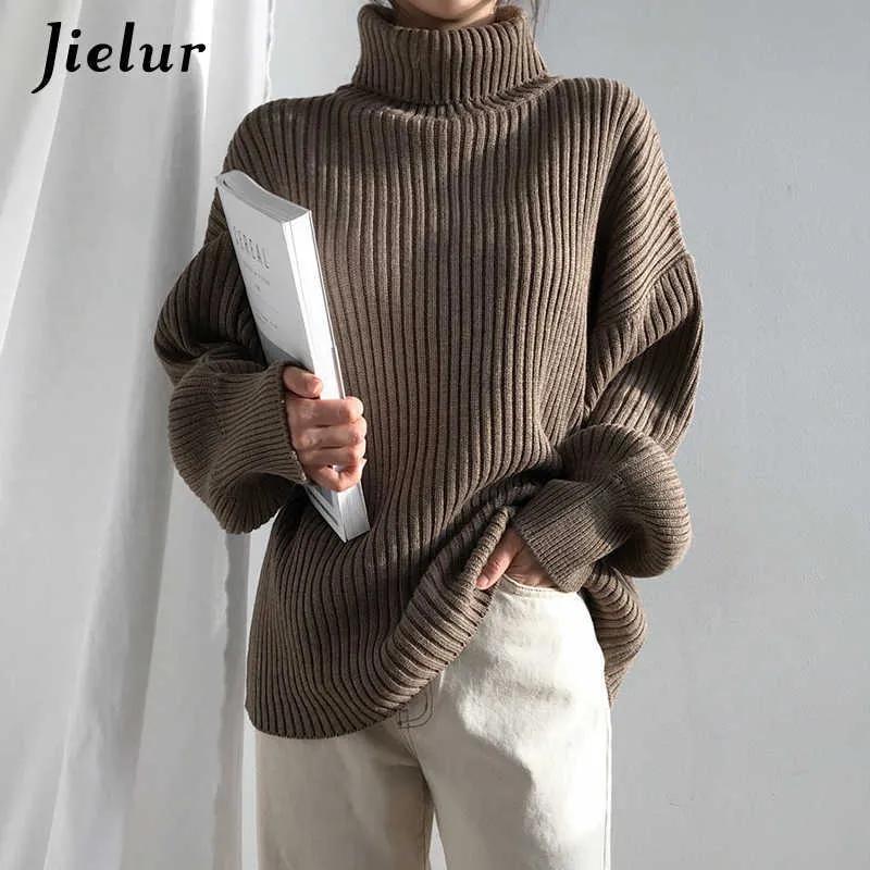 レディースニットティージールールタートルネックセーター女性ブルーコーヒー冬の韓国スタイルファッション女性セーター濃い温かい長袖プルオーバーT221012
