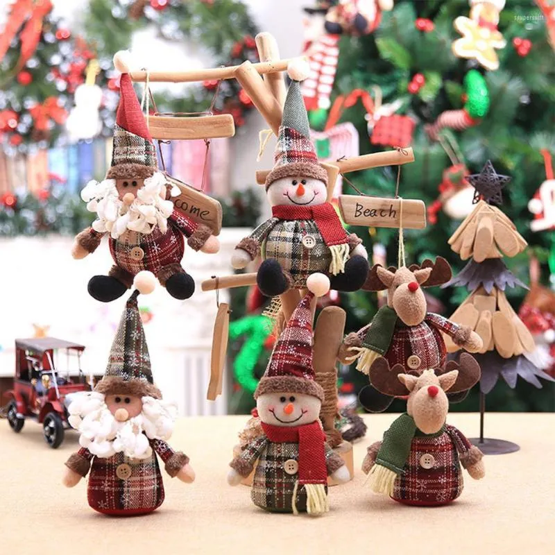 Dekoracje świąteczne 2022 Doll wisiorki Łoś Ozdoby Snowman DIY Santa Claus Tree Wiselan
