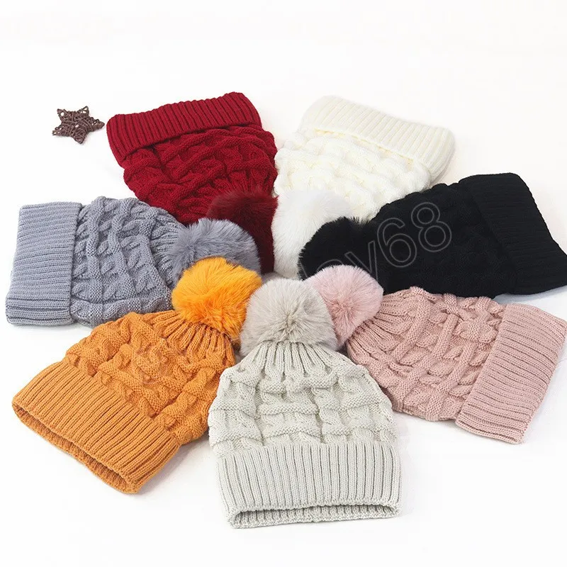 Gorro feminino outono inverno gorros grossos, quentes, vermelhos e amarelos, chapéus de malha ao ar livre para mulheres gorros de cor sólida