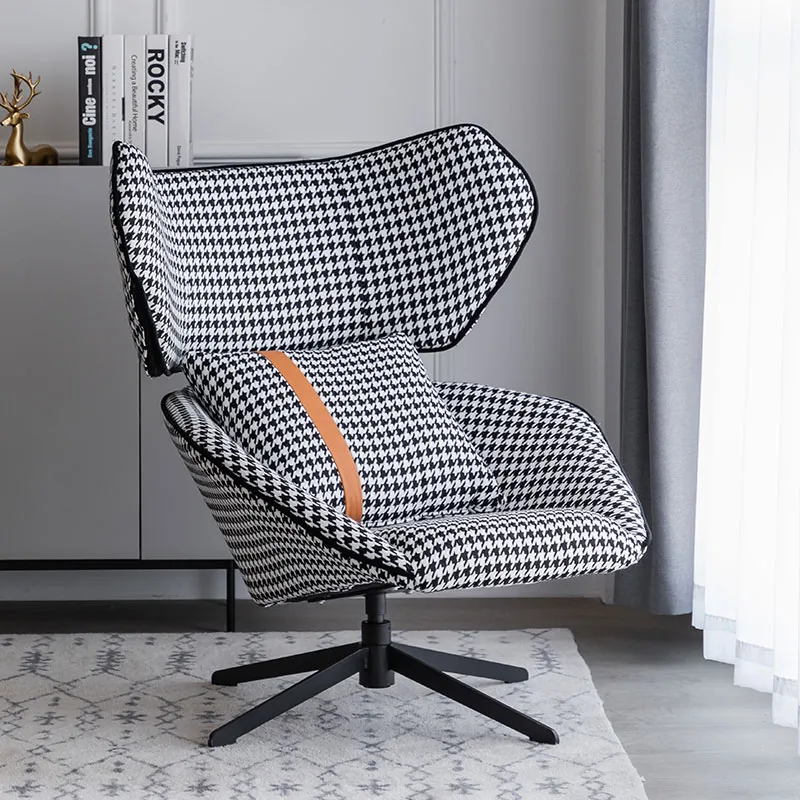 Soggiorno mobili leggero tessuto minimalista di lusso mille per uccelli sedia rotante di divano rotante studia sedia singola casual moderna
