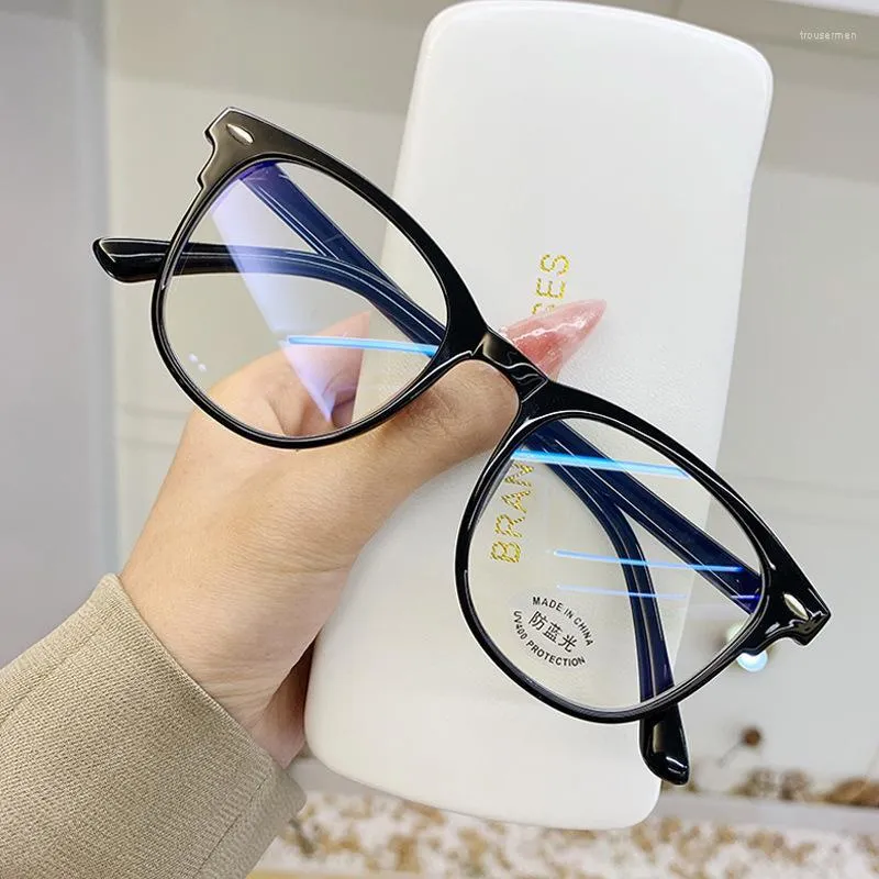 Óculos de sol Lentes Ópticas Femininas BlueLight Bloqueando Descanso Filtro Óculos de Computador Armação Lente Decorativo Transparente Óculos de Jogos Redondos