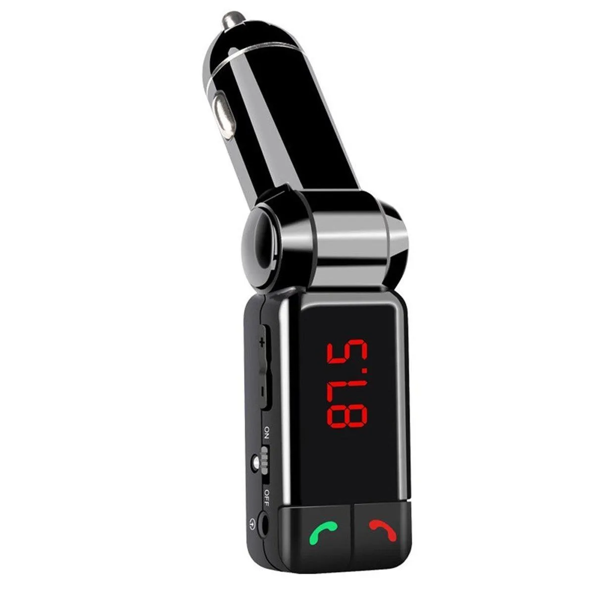 Bluetooth Car Kit Bluetooth FM-Transmitter Bc06 In-Car-Receiver Radio-Stereo-Adapter Auto-MP3-Player mit Freisprechen und Dual-Drop Dhar6