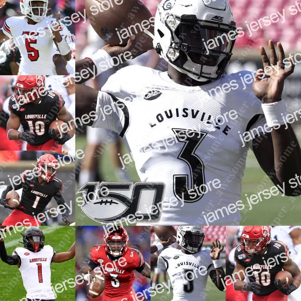 American College Football Wear Maillot de football NCAA Louisville Malik Cunningham Jalen Mitchell Kei'Trel Clark Hassan Hall Nick Okeke Monty Montgomery Braden Smit