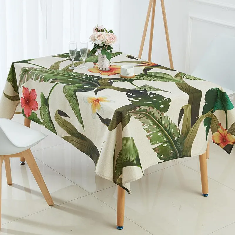 Nappe De Table feuille De bananier tropicale imperméable Toalha De Mesa Nappe Decoracao Para Casa couverture De cheminée