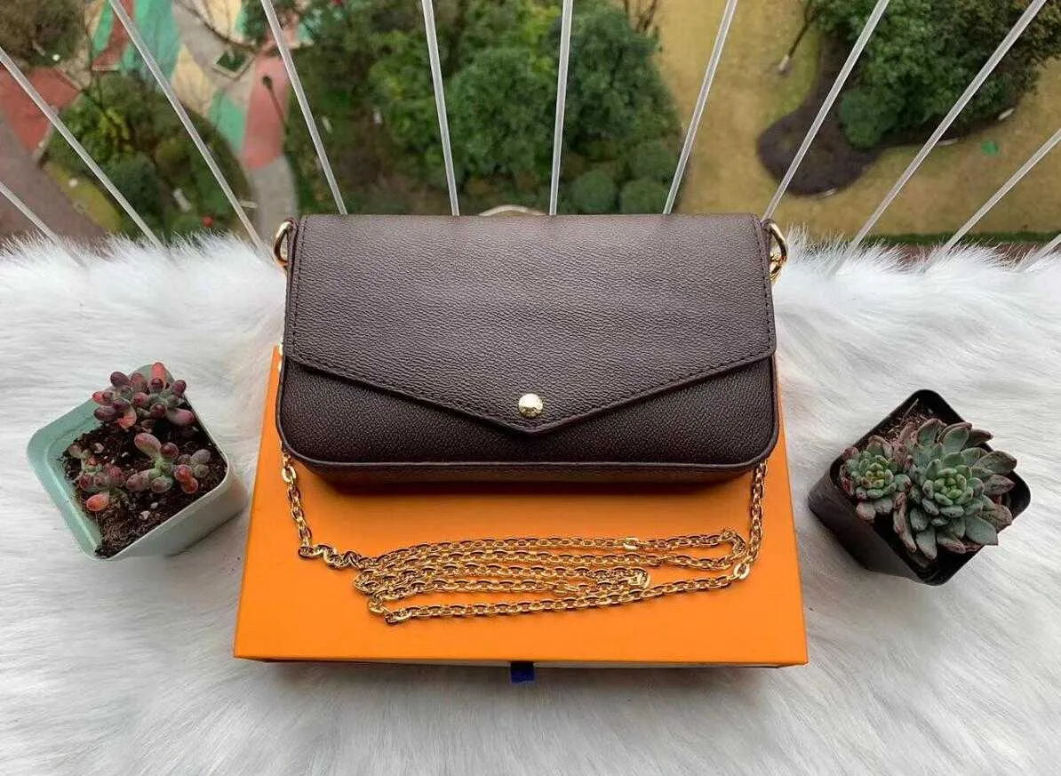 NEU 3 PIEZE SET Set Luxurys Handtaschen Kettenumh￤ngetaschen Designer Crossbody Bag Style Frauenhandtaschen und Geldb￶rse neuer Stil
