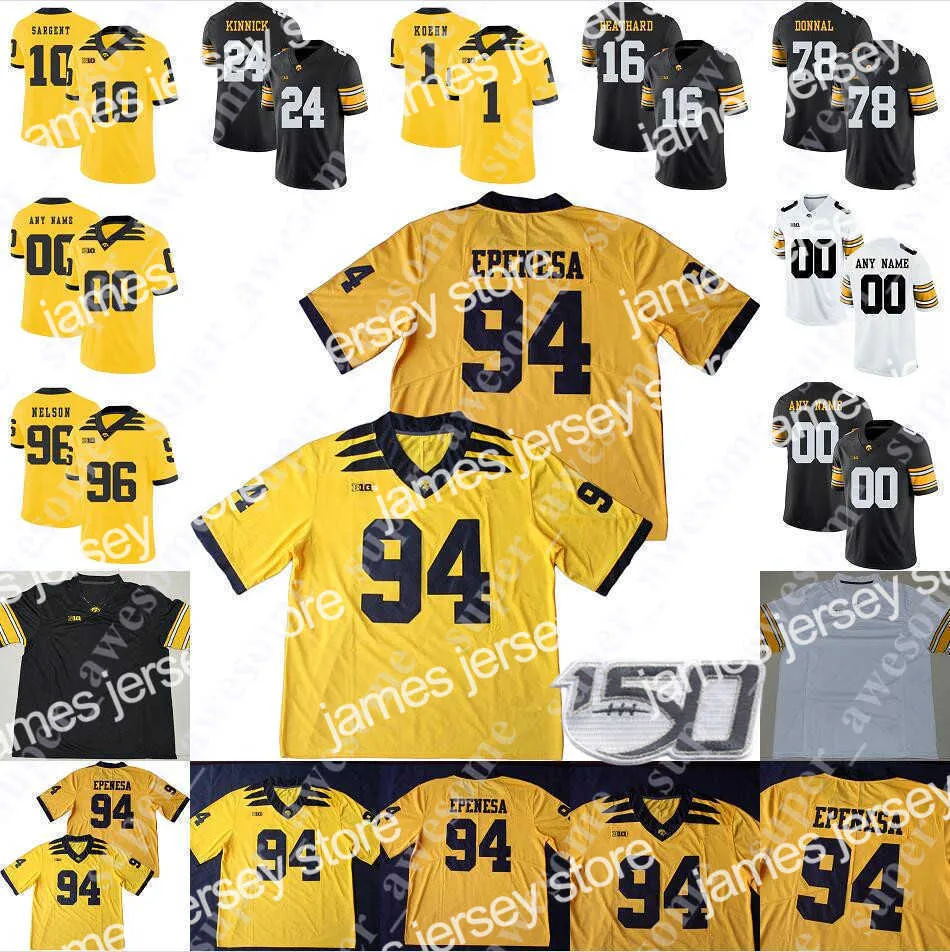 Iowa Hawkeyes Jersey Mekhi Sargent Tyrone Tracy Jr Noah Shannon Dillon Doy