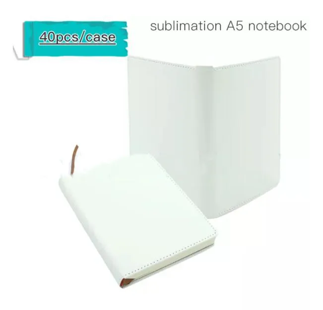 US Warehosue Blank Sublimation Notebook A5 Sublimation PU-Leather Cover Soft Surface Notebook Hot transfer Printing Blank consumables DIY