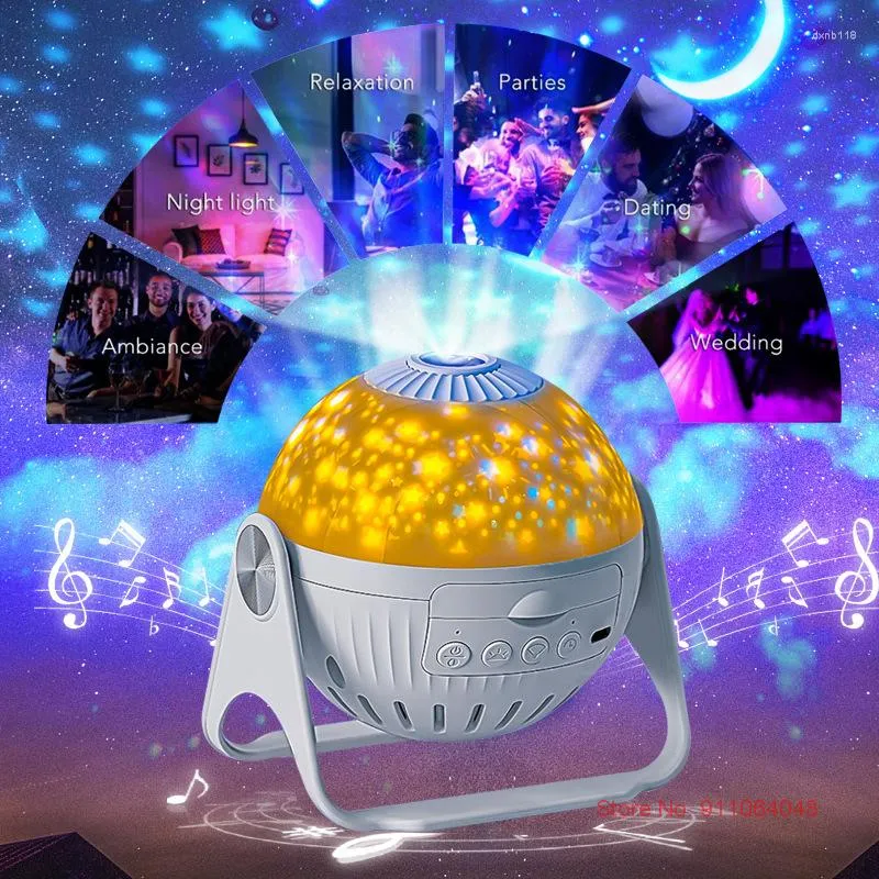 Decorative Figurines Top Design Galaxy 6 In 1 Planetarium Projector Focusable HD 360 Degree Rotating Starry Sky Blue LED Night Light Home