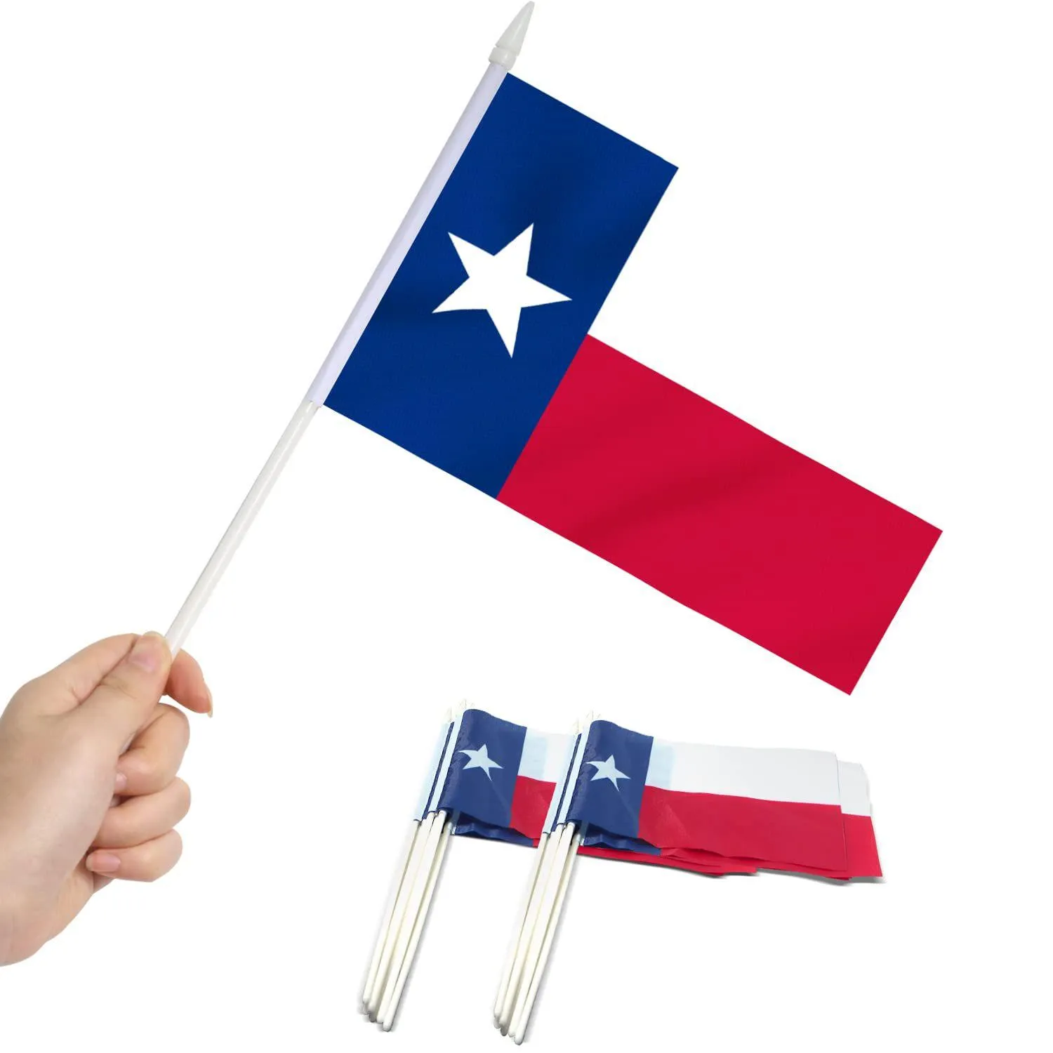 Banner Flags Banner Flags Texas State Mini Flag Hand Håller liten miniatyr TX Lone Star på Stick Fade Resistenta Vivid Colors 5x8 Inch Dhrot